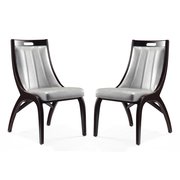 Manhattan Comfort Danube Leatherette Dining Chair  , Set of 2 in Silver DC024-SV